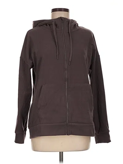 Pre-owned Mondetta Zip Up Hoodie In Brown