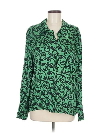 Pre-owned Mondi Long Sleeve Blouse In Green