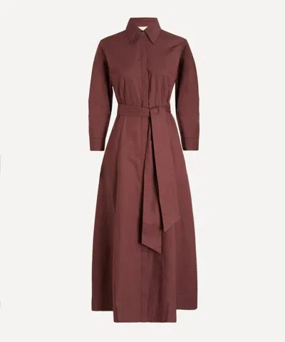 Mondo Corsini Women's Cervo Cacao Cotton Poplin Shirt Dress In Brown