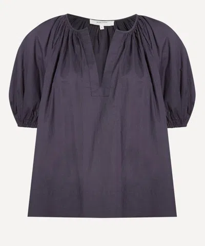 Mondo Corsini Women's Esmeralda Midnight Cotton Blouse In Blue