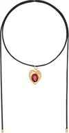 Mondo Mondo Black & Gold Pacha Cord Necklace In 18k Gold Plated