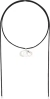 Mondo Mondo Black Infinity Pendant Necklace In White Bronze