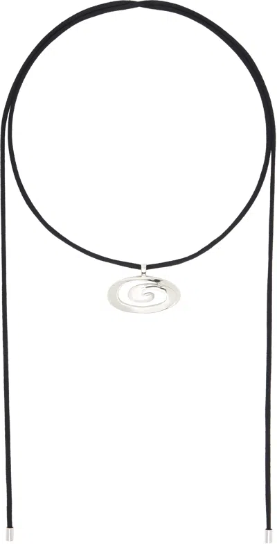 Mondo Mondo Black Infinity Pendant Necklace In White Bronze