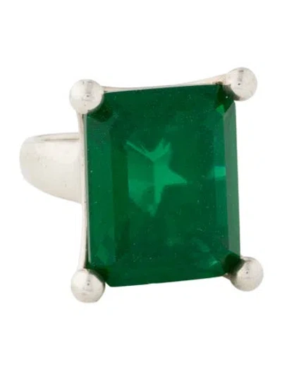 Pre-owned Mondo Mondo Glass 'atomic Mass' Cocktail Ring In Green