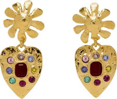Mondo Mondo Gold Tropicana Earrings In 18k Gold Plated