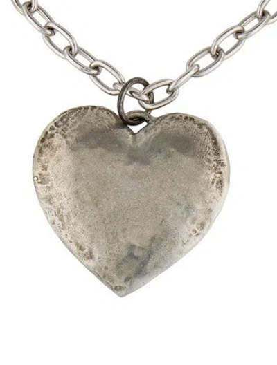 Pre-owned Mondo Mondo Heart Pendant Necklace, 13.75" In Multicolor