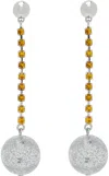 Mondo Mondo Orange & Silver Lounge Earrings In Topaz/disco