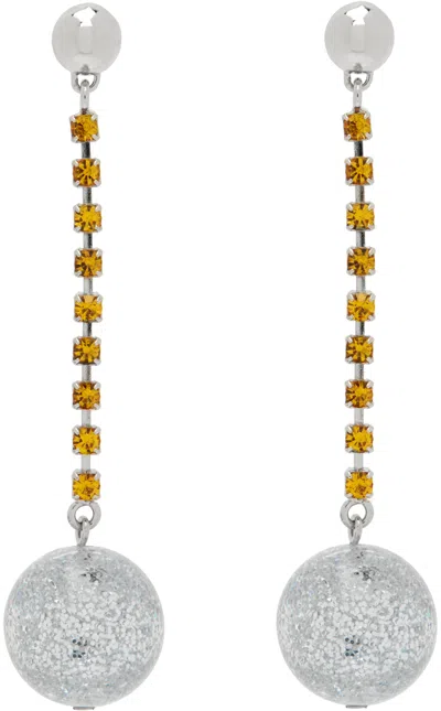 Mondo Mondo Orange & Silver Lounge Earrings In Topaz/disco
