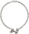 Mondo Mondo Silver Bow Choker In White Bronze