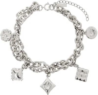 Mondo Mondo Silver Pillow Charm Necklace In White Bronze