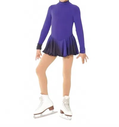 Mondor Kids' Polartec Long Sleeve Skate Dress In Baroque Blue In White