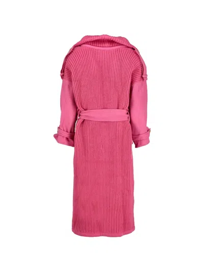 Pre-owned Mondrian Belted Coat In Pink
