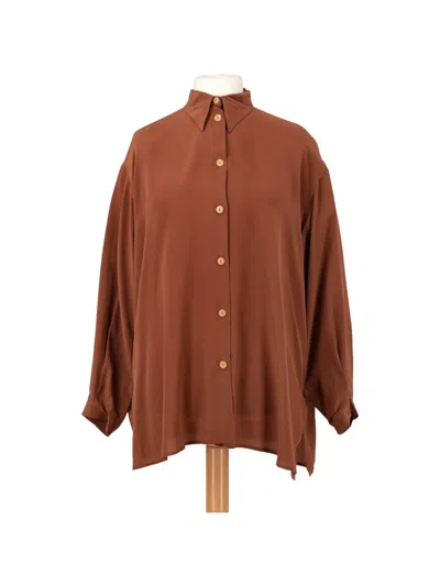 Pre-owned Mondrian Buttoned Silk Shirt In Brown