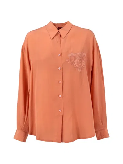 Pre-owned Mondrian Embroidered Shirt In Orange