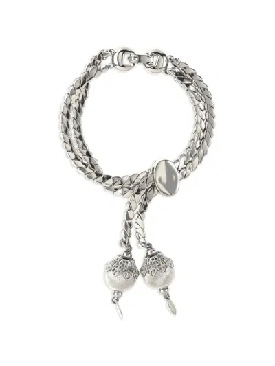 Pre-owned Monet 1980s Adjustable Chain Bracelet In Silver