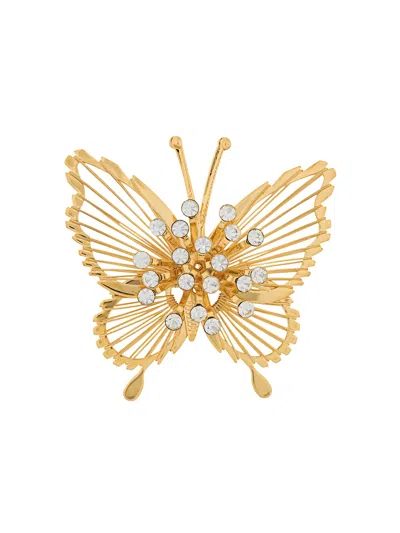 Pre-owned Monet '1980s Butterfly Brooch In Gold