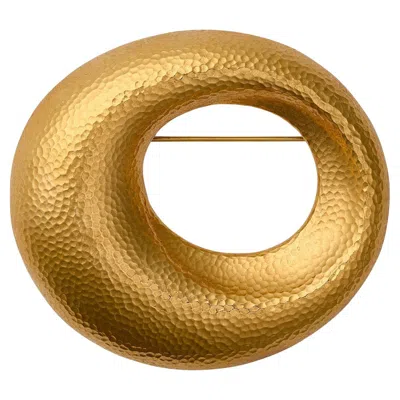 Pre-owned Monet 1980s Large  Abstract Textured Oval Brooch In Multi