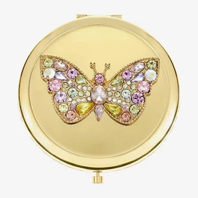Monet Gold Tone Butterfly Compact Mirror