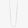 Monet Jewelry Beaded Womens 36 Inch Strand Necklace In Silver