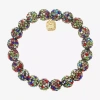 Monet Jewelry Beaded Womens Glass Round Stretch Bracelet In Multi