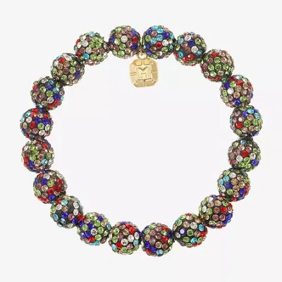 Monet Jewelry Beaded Womens Glass Round Stretch Bracelet In Multi