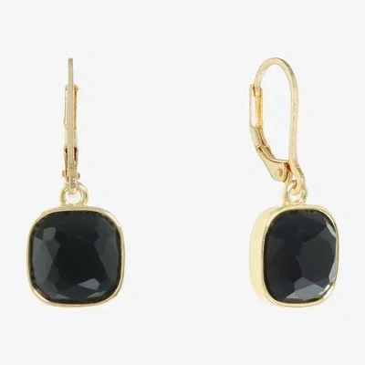 Monet Jewelry Black And Gold Tone Womens Black Drop Earrings