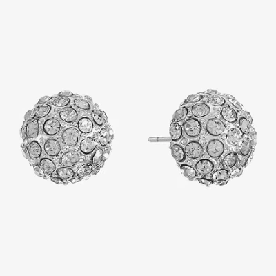 Monet Jewelry Brown Glass 13mm Stud Earrings In Metallic