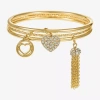 Monet Jewelry Charm Tassel Womens 3-pc. Glass Bracelet Set In Gold