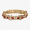 Monet Jewelry Coil Womens Red Glass Wrap Bracelet In Gold