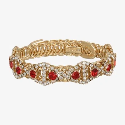 Monet Jewelry Coil Womens Red Glass Wrap Bracelet In Gold