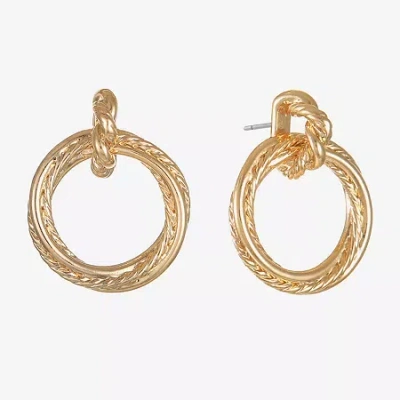 Monet Jewelry Door Knocker Rope Twist Womens Hypoallergenic Drop Earrings In Yellow