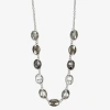Monet Jewelry Frontal Womens Gray 17 Inch Collar Necklace In Metallic