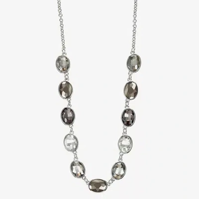 Monet Jewelry Frontal Womens Gray 17 Inch Collar Necklace