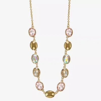 Monet Jewelry Frontal Womens Gray 17 Inch Collar Necklace In Brown