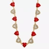 Monet Jewelry Frontal Womens Red 17 Inch Collar Necklace In Red