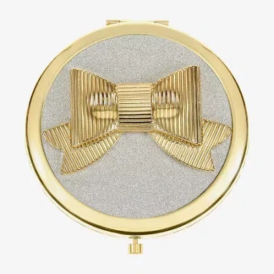 Monet Jewelry Gold Tone Bow Compact Mirror