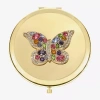 Monet Jewelry Gold Tone Butterfly Compact Mirror In Multi