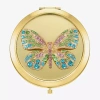 Monet Jewelry Gold Tone Butterfly Compact Mirror In Multi