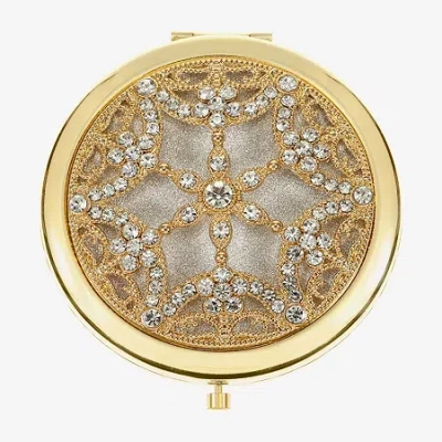 Monet Jewelry Gold Tone Clear Gold Tone Snowflake Compact Mirror
