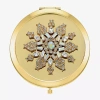 Monet Jewelry Gold Tone Clear Gold Tone Snowflake Compact Mirror In Gold