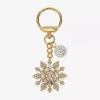 Monet Jewelry Gold Tone Clear Snowflake Bag Charm In Gold