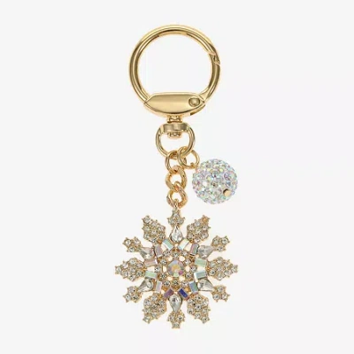 Monet Jewelry Gold Tone Clear Snowflake Bag Charm