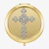 Monet Jewelry Gold Tone Cross Compact Mirror In Gold