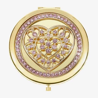 Monet Jewelry Gold Tone Filigree Gold Tone Heart Compact Mirror