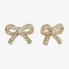 Monet Jewelry Gold Tone Glass 20mm Bow Stud Earrings In Gold