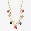 Monet Jewelry Gold Tone Holiday Womens Multi Color 18 Inch Collar Necklace In Multi