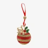 Monet Jewelry Gold Tone Holly Christmas Ornament In Red