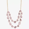 Monet Jewelry Gold Tone Layered Womens Glass 18 Inch Strand Necklace In Pink