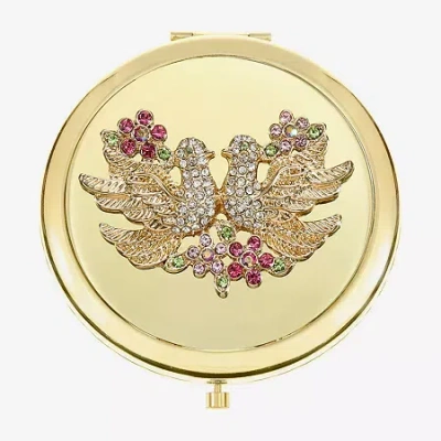 Monet Jewelry Gold Tone Lovebirds Gold Tone Compact Mirror