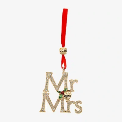 Monet Jewelry Gold Tone Mr & Mrs Christmas Ornament